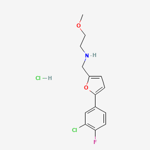molecular formula C14H16Cl2FNO2 B4451005 N-[[5-(3-chloro-4-fluorophenyl)furan-2-yl]methyl]-2-methoxyethanamine;hydrochloride 