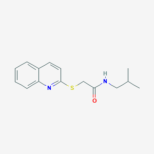 molecular formula C15H18N2OS B4451071 N-(2-methylpropyl)-2-quinolin-2-ylsulfanylacetamide 