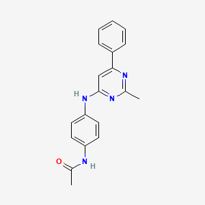 molecular formula C19H18N4O B4451081 N-{4-[(2-methyl-6-phenylpyrimidin-4-yl)amino]phenyl}acetamide 