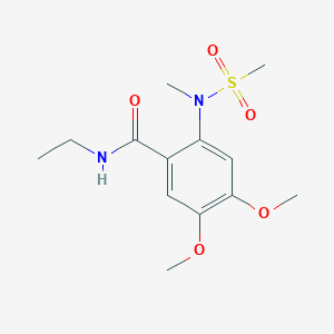 molecular formula C13H20N2O5S B4451128 N-ETHYL-4,5-DIMETHOXY-2-(N-METHYLMETHANESULFONAMIDO)BENZAMIDE 
