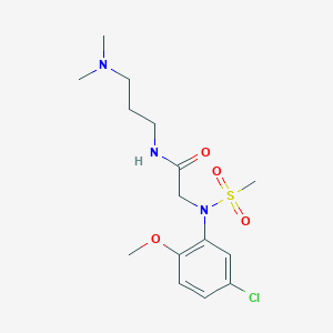 molecular formula C15H24ClN3O4S B4451186 N~2~-(5-chloro-2-methoxyphenyl)-N~1~-[3-(dimethylamino)propyl]-N~2~-(methylsulfonyl)glycinamide 