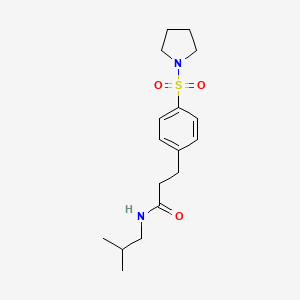molecular formula C17H26N2O3S B4451250 N-(2-METHYLPROPYL)-3-[4-(PYRROLIDINE-1-SULFONYL)PHENYL]PROPANAMIDE 