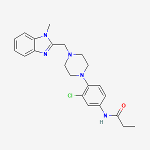 molecular formula C22H26ClN5O B4451303 N-(3-chloro-4-{4-[(1-methyl-1H-benzimidazol-2-yl)methyl]-1-piperazinyl}phenyl)propanamide 