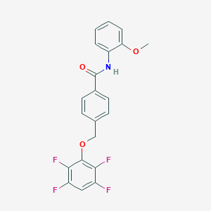 molecular formula C21H15F4NO3 B445134 N-(2-methoxyphenyl)-4-[(2,3,5,6-tetrafluorophenoxy)methyl]benzamide 