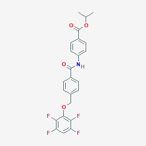 molecular formula C24H19F4NO4 B445135 Isopropyl 4-({4-[(2,3,5,6-tetrafluorophenoxy)methyl]benzoyl}amino)benzoate 