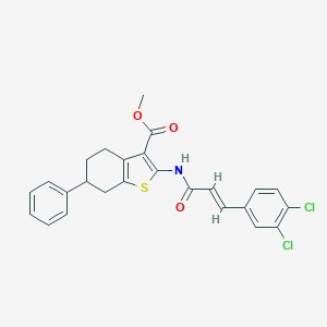 molecular formula C25H21Cl2NO3S B445141 Methyl 2-{[3-(3,4-dichlorophenyl)acryloyl]amino}-6-phenyl-4,5,6,7-tetrahydro-1-benzothiophene-3-carboxylate 