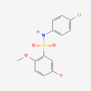 molecular formula C13H11ClFNO3S B4451428 N-(4-CHLOROPHENYL)-5-FLUORO-2-METHOXYBENZENE-1-SULFONAMIDE 