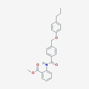 molecular formula C25H25NO4 B445146 Methyl 2-({4-[(4-propylphenoxy)methyl]benzoyl}amino)benzoate 