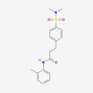 molecular formula C18H22N2O3S B4451479 3-[4-(dimethylsulfamoyl)phenyl]-N-(2-methylphenyl)propanamide 