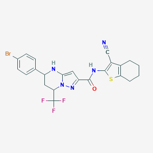 5-(4-bromophenyl)-N-(3-cyano-4,5,6,7-tetrahydro-1-benzothien-2-yl)-7-(trifluoromethyl)-4,5,6,7-tetrahydropyrazolo[1,5-a]pyrimidine-2-carboxamide