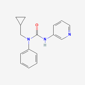 molecular formula C16H17N3O B4451832 1-(Cyclopropylmethyl)-1-phenyl-3-pyridin-3-ylurea 