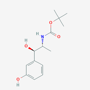 molecular formula C14H21NO4 B044519 tert-butyl N-[(1R,2R)-1-hydroxy-1-(3-hydroxyphenyl)propan-2-yl]carbamate CAS No. 112113-57-2