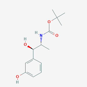 molecular formula C14H21NO4 B044519 tert-Butyl [(1R,2R)-1-hydroxy-1-(3-hydroxyphenyl)propan-2-yl]carbamate CAS No. 112113-57-2