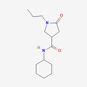 molecular formula C14H24N2O2 B4452027 N-cyclohexyl-5-oxo-1-propylpyrrolidine-3-carboxamide 