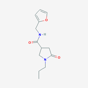 molecular formula C13H18N2O3 B4452035 N-(furan-2-ylmethyl)-5-oxo-1-propylpyrrolidine-3-carboxamide 