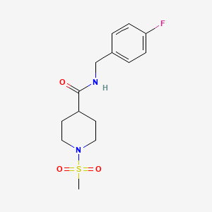 molecular formula C14H19FN2O3S B4452251 N-(4-fluorobenzyl)-1-(methylsulfonyl)piperidine-4-carboxamide 
