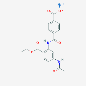 molecular formula C20H19N2NaO6 B044523 Ethyl 2-(4'-carboxybenzamido)-4-propionamidobenzoate CAS No. 124391-91-9