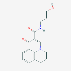 molecular formula C16H18N2O3 B4452340 N-(3-hydroxypropyl)-1-oxo-6,7-dihydro-1H,5H-pyrido[3,2,1-ij]quinoline-2-carboxamide 