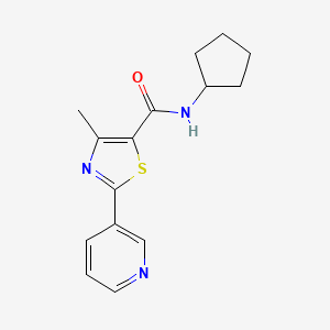 molecular formula C15H17N3OS B4452401 N-cyclopentyl-4-methyl-2-(pyridin-3-yl)-1,3-thiazole-5-carboxamide 