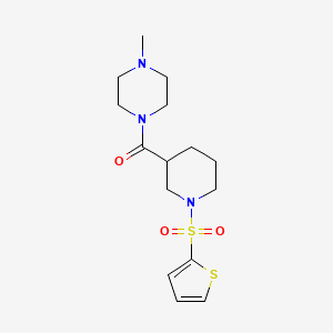 molecular formula C15H23N3O3S2 B4452576 1-Methyl-4-[1-(thiophene-2-sulfonyl)piperidine-3-carbonyl]piperazine 
