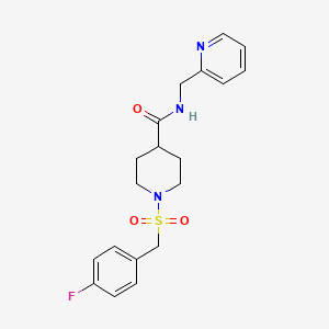 molecular formula C19H22FN3O3S B4452710 1-[(4-FLUOROPHENYL)METHANESULFONYL]-N-[(PYRIDIN-2-YL)METHYL]PIPERIDINE-4-CARBOXAMIDE 
