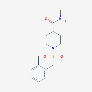 molecular formula C15H22N2O3S B4452723 N-METHYL-1-[(2-METHYLPHENYL)METHANESULFONYL]PIPERIDINE-4-CARBOXAMIDE 