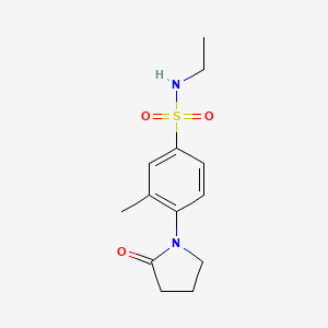 molecular formula C13H18N2O3S B4452786 N-ethyl-3-methyl-4-(2-oxo-1-pyrrolidinyl)benzenesulfonamide 