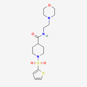 molecular formula C16H25N3O4S2 B4452828 N-[2-(MORPHOLIN-4-YL)ETHYL]-1-(THIOPHENE-2-SULFONYL)PIPERIDINE-4-CARBOXAMIDE 