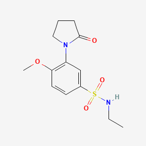 molecular formula C13H18N2O4S B4452848 N-ethyl-4-methoxy-3-(2-oxo-1-pyrrolidinyl)benzenesulfonamide 