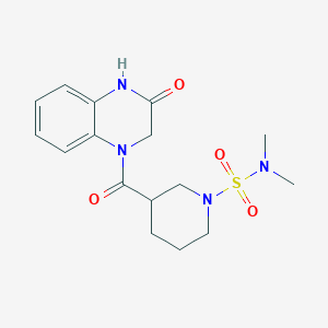molecular formula C16H22N4O4S B4452911 N,N-dimethyl-3-[(3-oxo-3,4-dihydro-1(2H)-quinoxalinyl)carbonyl]-1-piperidinesulfonamide 