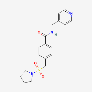 molecular formula C18H21N3O3S B4453072 N-(4-pyridinylmethyl)-4-[(1-pyrrolidinylsulfonyl)methyl]benzamide 