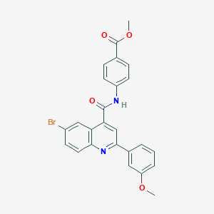 molecular formula C25H19BrN2O4 B445308 Methyl 4-({[6-bromo-2-(3-methoxyphenyl)-4-quinolinyl]carbonyl}amino)benzoate 