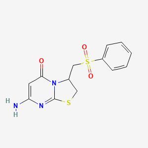 molecular formula C13H13N3O3S2 B4453230 7-amino-3-[(phenylsulfonyl)methyl]-2,3-dihydro-5H-[1,3]thiazolo[3,2-a]pyrimidin-5-one 