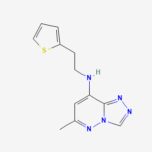 molecular formula C12H13N5S B4453322 6-methyl-N-[2-(2-thienyl)ethyl][1,2,4]triazolo[4,3-b]pyridazin-8-amine 