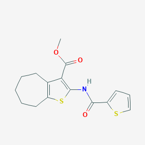 molecular formula C16H17NO3S2 B445338 methyl 2-[(2-thienylcarbonyl)amino]-5,6,7,8-tetrahydro-4H-cyclohepta[b]thiophene-3-carboxylate 