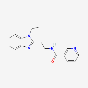 molecular formula C17H18N4O B4453447 N-[2-(1-ethyl-1H-1,3-benzodiazol-2-yl)ethyl]pyridine-3-carboxamide 