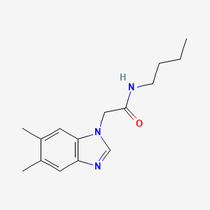 molecular formula C15H21N3O B4453449 N-butyl-2-(5,6-dimethyl-1H-1,3-benzodiazol-1-yl)acetamide 