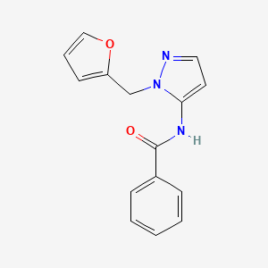 molecular formula C15H13N3O2 B4453467 N-{1-[(FURAN-2-YL)METHYL]-1H-PYRAZOL-5-YL}BENZAMIDE 