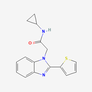 molecular formula C16H15N3OS B4453499 N-cyclopropyl-2-[2-(2-thienyl)-1H-benzimidazol-1-yl]acetamide 