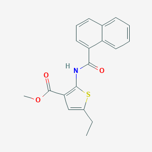 molecular formula C19H17NO3S B445353 methyl 5-ethyl-2-[(naphthalen-1-ylcarbonyl)amino]thiophene-3-carboxylate 