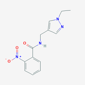 molecular formula C13H14N4O3 B445373 N-[(1-ethyl-1H-pyrazol-4-yl)methyl]-2-nitrobenzamide 