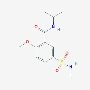 molecular formula C12H18N2O4S B4453824 N-isopropyl-2-methoxy-5-[(methylamino)sulfonyl]benzamide 