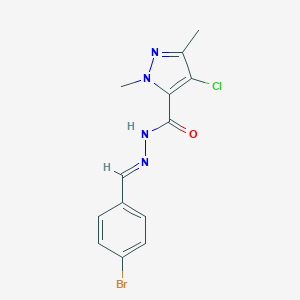 molecular formula C13H12BrClN4O B445403 N'-(4-bromobenzylidene)-4-chloro-1,3-dimethyl-1H-pyrazole-5-carbohydrazide 