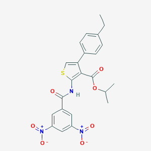molecular formula C23H21N3O7S B445420 Isopropyl 2-({3,5-dinitrobenzoyl}amino)-4-(4-ethylphenyl)-3-thiophenecarboxylate 