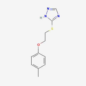 molecular formula C11H13N3OS B4454207 3-{[2-(4-methylphenoxy)ethyl]sulfanyl}-1H-1,2,4-triazole 