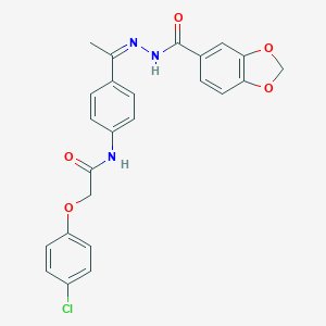 molecular formula C24H20ClN3O5 B445423 N-{4-[N-(1,3-benzodioxol-5-ylcarbonyl)ethanehydrazonoyl]phenyl}-2-(4-chlorophenoxy)acetamide 