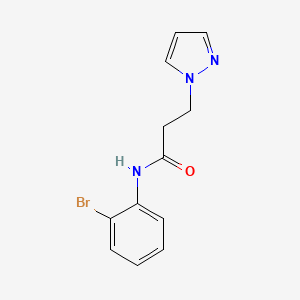 molecular formula C12H12BrN3O B4454291 N-(2-bromophenyl)-3-pyrazol-1-ylpropanamide 