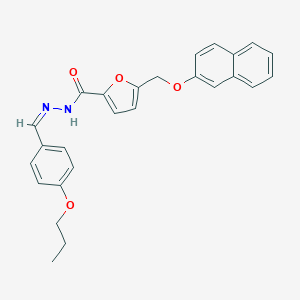 molecular formula C26H24N2O4 B445434 5-[(2-naphthyloxy)methyl]-N'-(4-propoxybenzylidene)-2-furohydrazide 