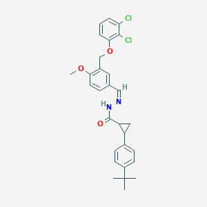 molecular formula C29H30Cl2N2O3 B445436 2-(4-tert-butylphenyl)-N'-{3-[(2,3-dichlorophenoxy)methyl]-4-methoxybenzylidene}cyclopropanecarbohydrazide 