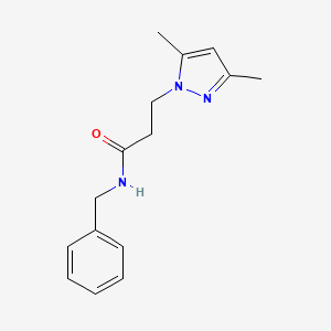 molecular formula C15H19N3O B4454368 N-benzyl-3-(3,5-dimethylpyrazol-1-yl)propanamide 